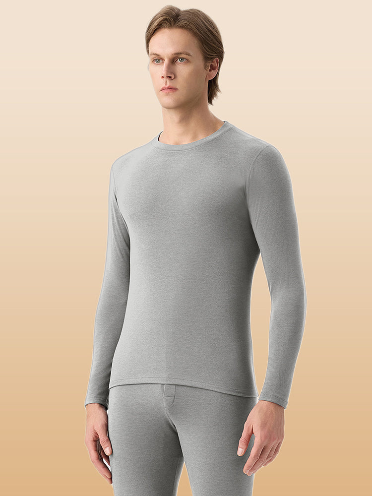 Men's Ultra-Soft Modal Second-Skin Warm-Touch Solid Color Cozy Thermal Sets | dmunderwear detail image 1