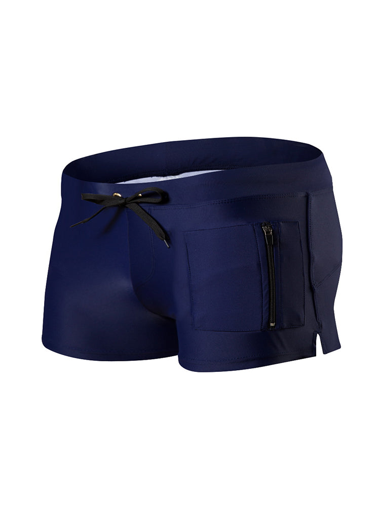 Men's Zippered Pocket Design Moisture-Wicking Swim Shorts & Trunks | dmunderwear variant image