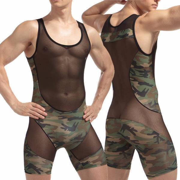 Mesh Camo Bodysuit | dmunderwear