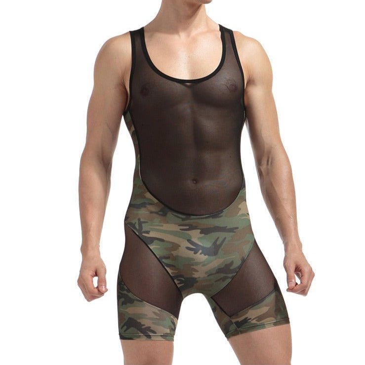 ORVLS Mesh Camo Bodysuit | dmunderwear detail image 2