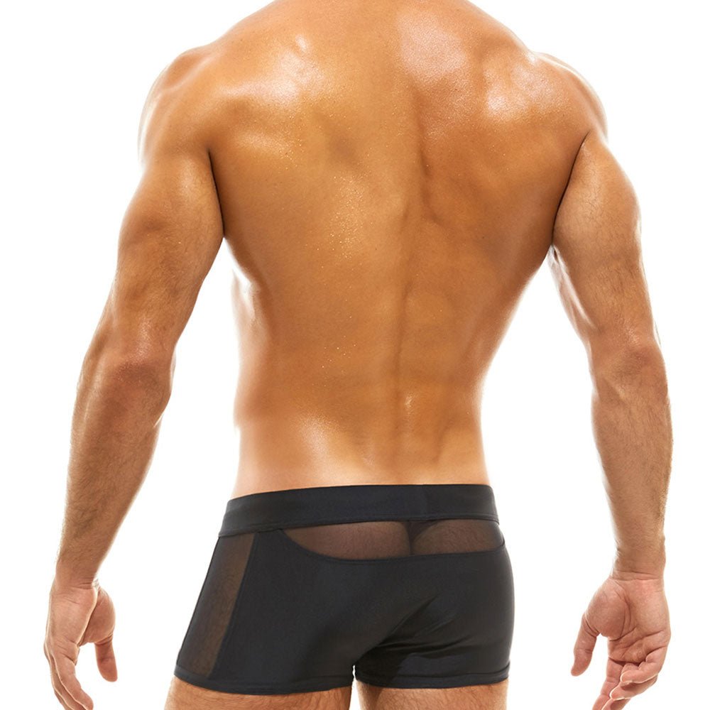 Mesh Peekaboo Swim Trunks | dmunderwear detail image 3