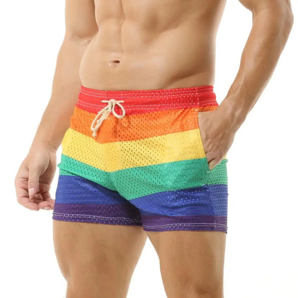 Mesh Rainbow Board Shorts | dmunderwear detail image 4