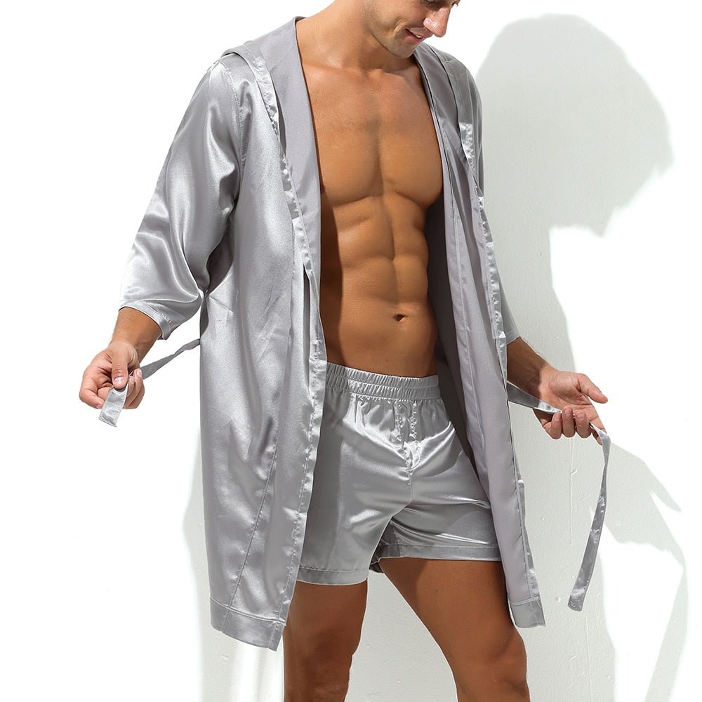 Metallic Hooded Robe + Boxers | dmunderwear