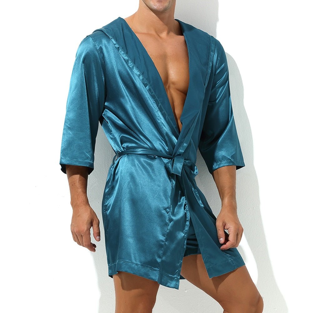 Metallic Hooded Robe + Boxers | dmunderwear detail image 9