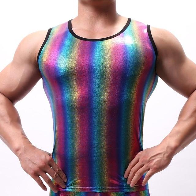 Metallic Rainbow Tanktop + Boxers | dmunderwear detail image 10