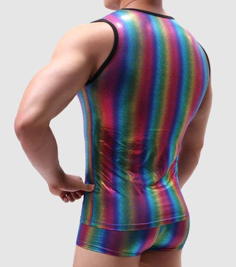 Metallic Rainbow Tanktop + Boxers | dmunderwear detail image 3