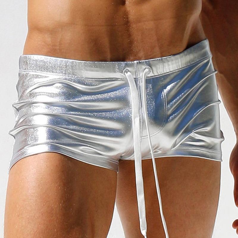 Metallic Square Cut Swim Trunks | dmunderwear