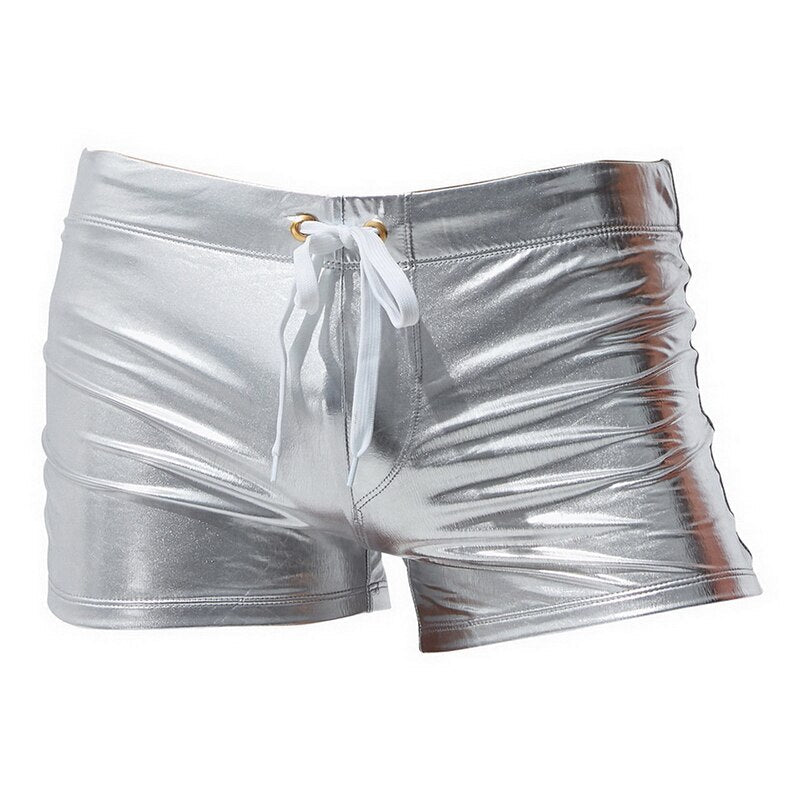 Metallic Square Cut Swim Trunks | dmunderwear detail image 10