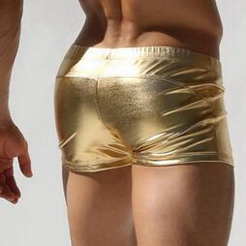 Metallic Square Cut Swim Trunks | dmunderwear detail image 3