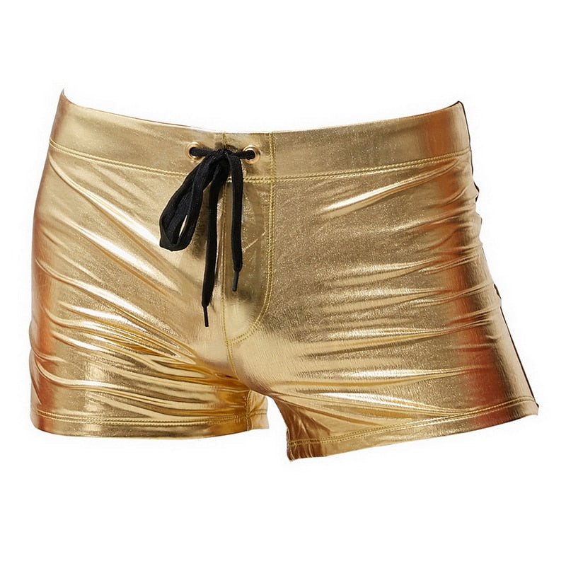 Metallic Square Cut Swim Trunks | dmunderwear detail image 4