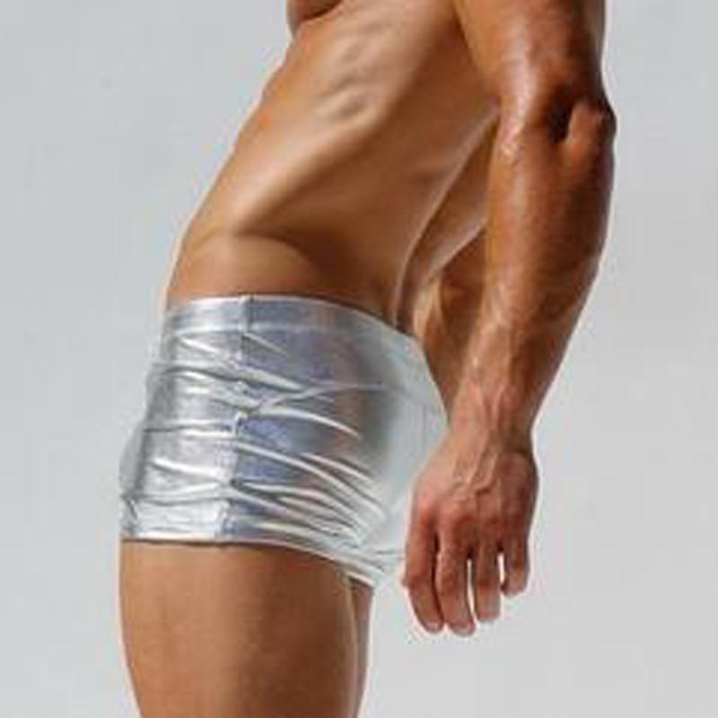 Metallic Square Cut Swim Trunks | dmunderwear detail image 8