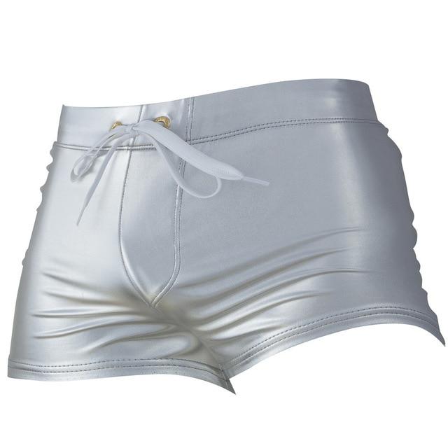 Metallic Square Cut Swim Trunks | dmunderwear detail image 9