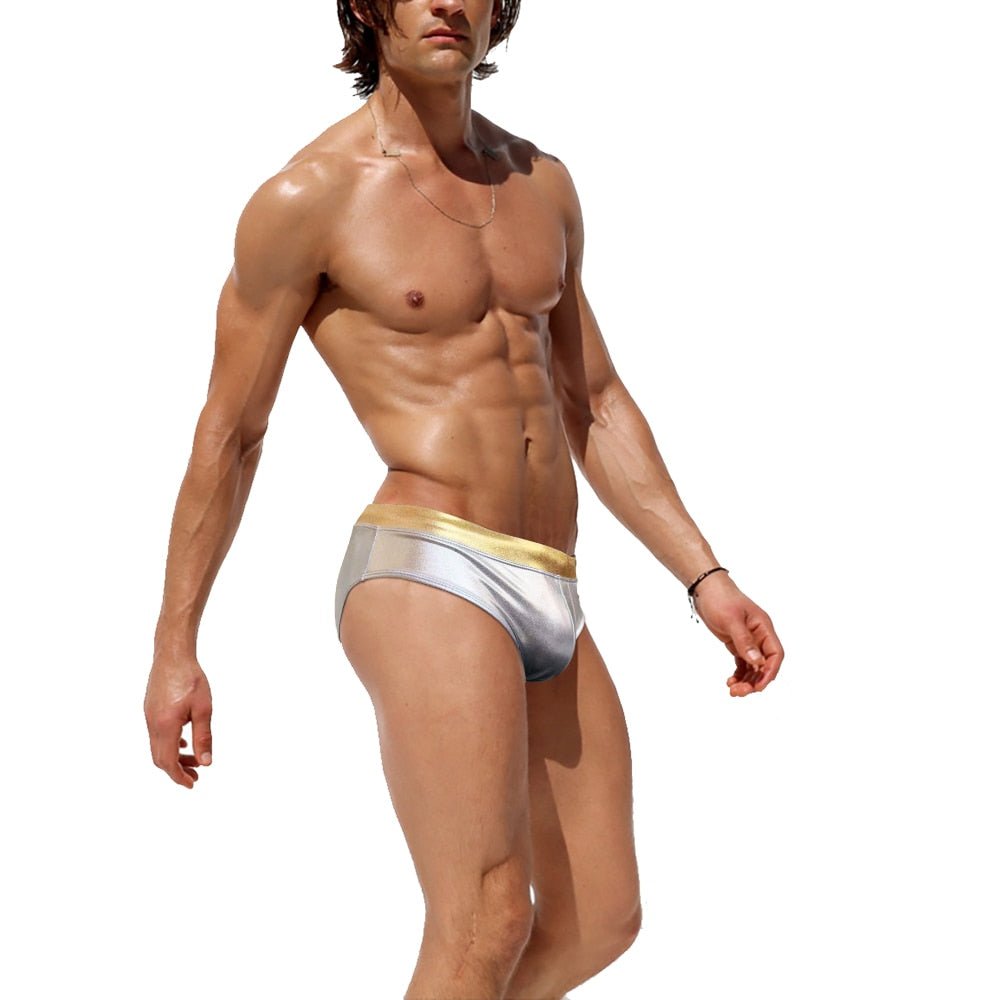 Metallic Two-toned Swim Briefs | dmunderwear detail image 6
