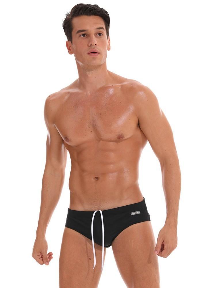 Midnight Black Swim Briefs | dmunderwear detail image 2