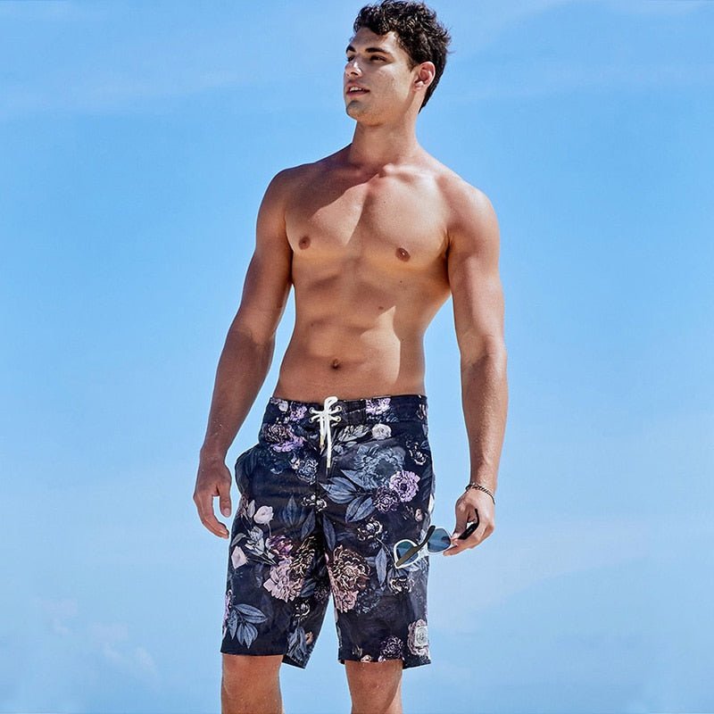 Midnight Blossom Bermuda Board Shorts | dmunderwear detail image 6