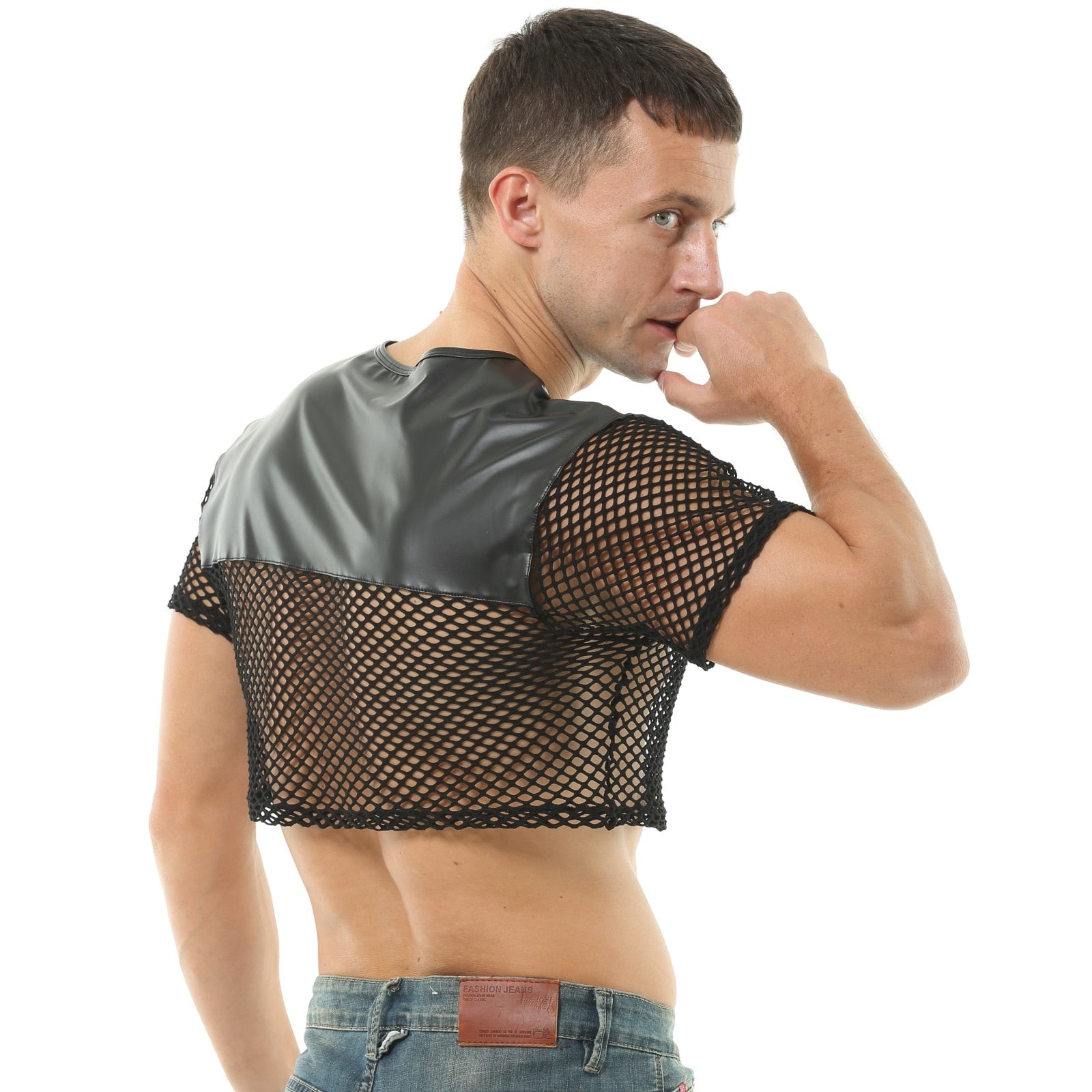 Midnight Fishnet Crop | dmunderwear detail image 2