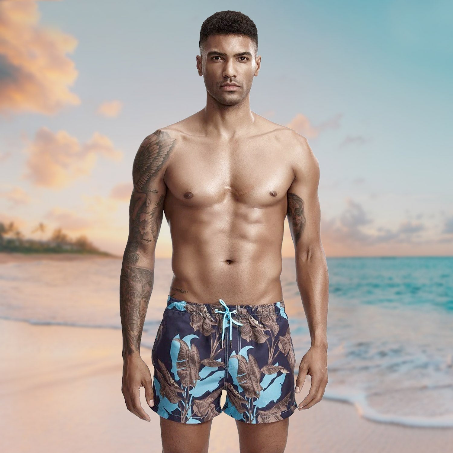 Midnight Trees Board Shorts | dmunderwear detail image 4