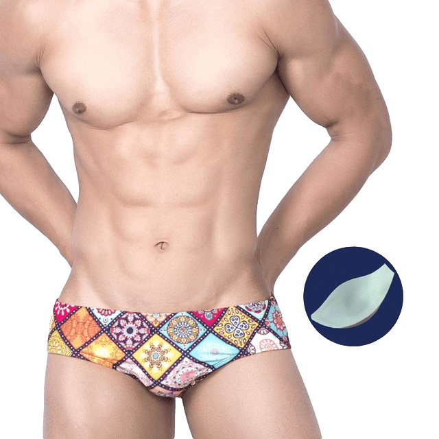 Mosaic Swim Briefs | dmunderwear detail image 5
