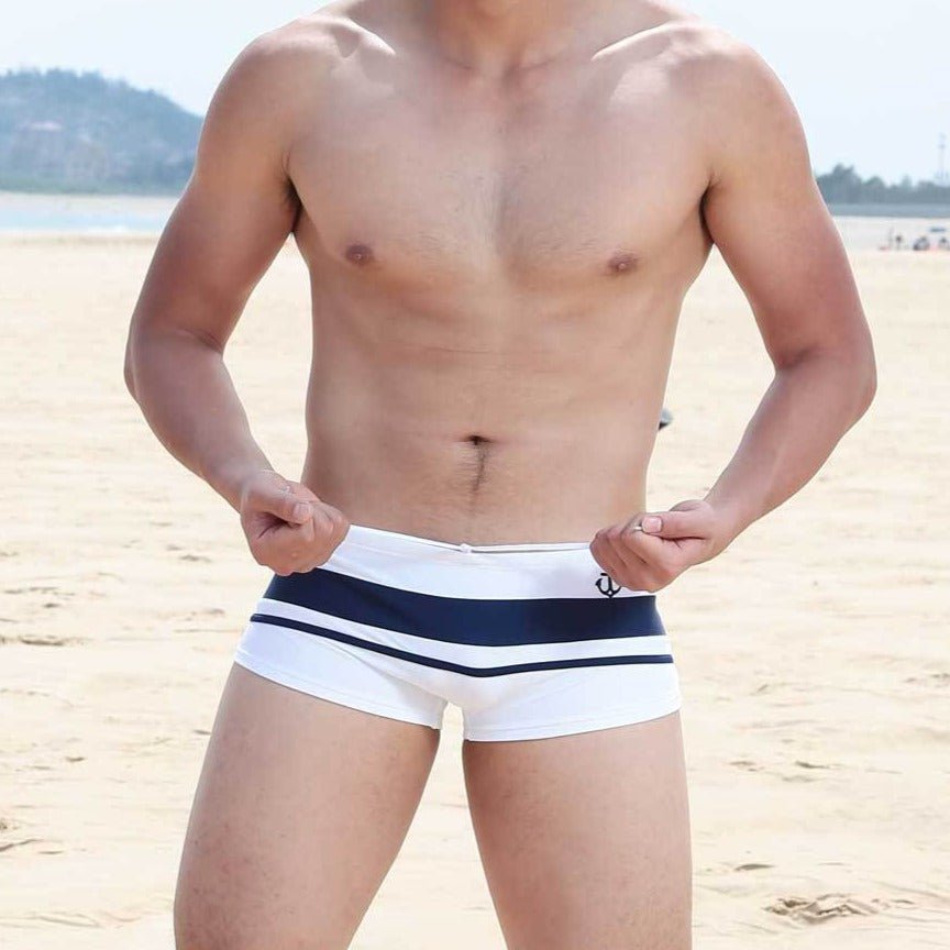 Nautical Stripe Swim Trunks | dmunderwear detail image 4