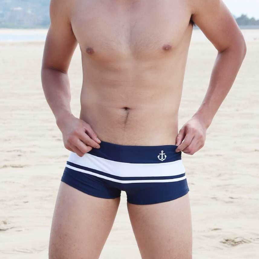 Nautical Stripe Swim Trunks | dmunderwear detail image 5