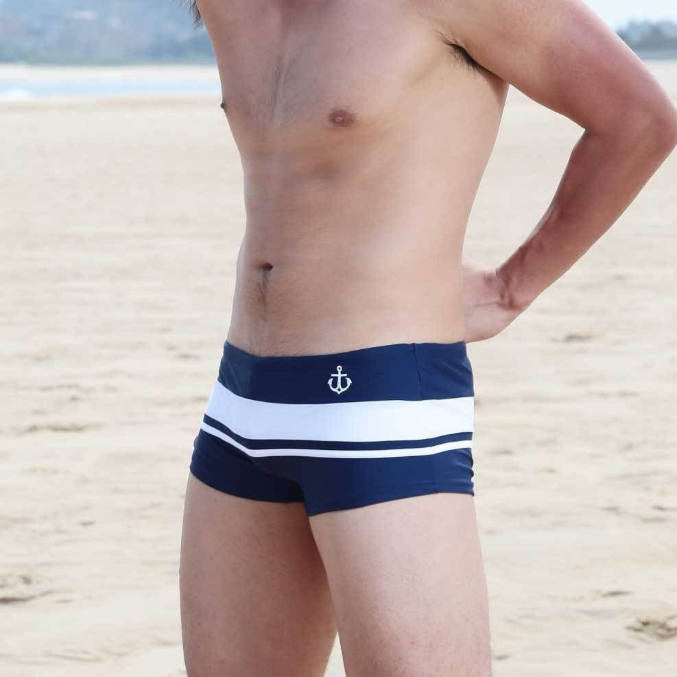 Nautical Stripe Swim Trunks | dmunderwear detail image 6