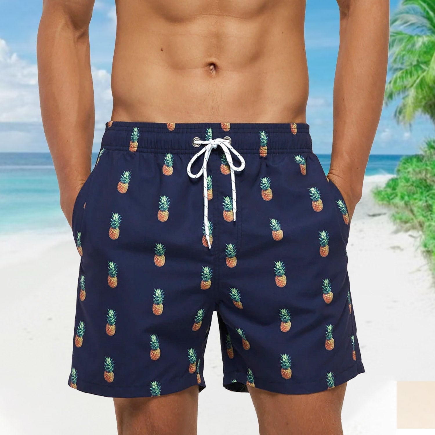 Navy Pineapple Board Shorts | dmunderwear