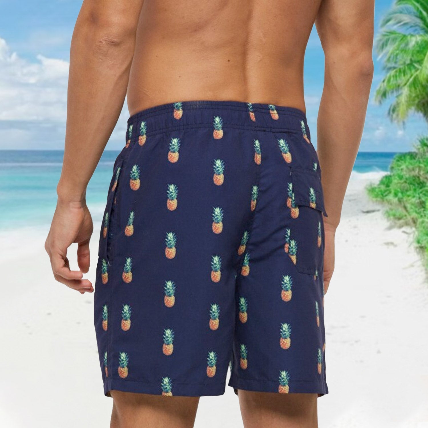 Navy Pineapple Board Shorts | dmunderwear detail image 2