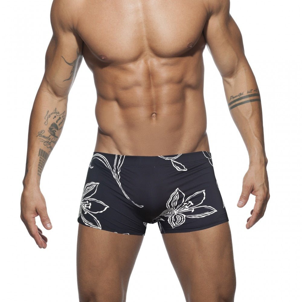 Noir Flower Swim Trunks | dmunderwear detail image 3