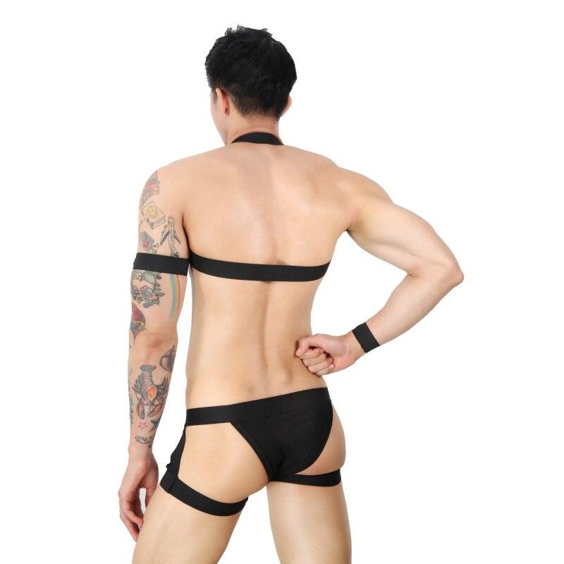 O-Ring Harness with Garter Briefs | dmunderwear detail image 6
