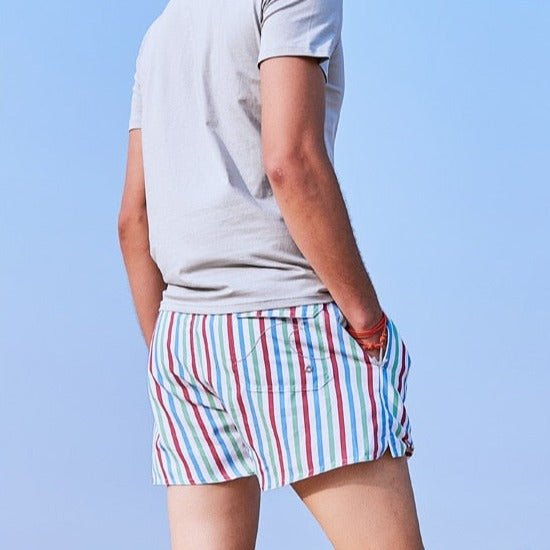 Pastel Candy Striped Board Shorts | dmunderwear detail image 3