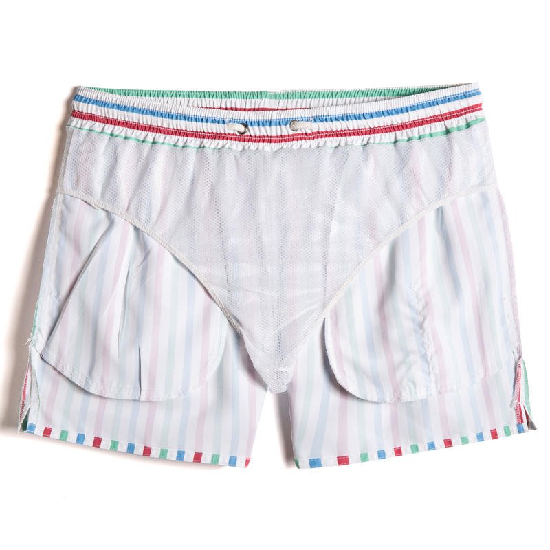 Pastel Candy Striped Board Shorts | dmunderwear detail image 5