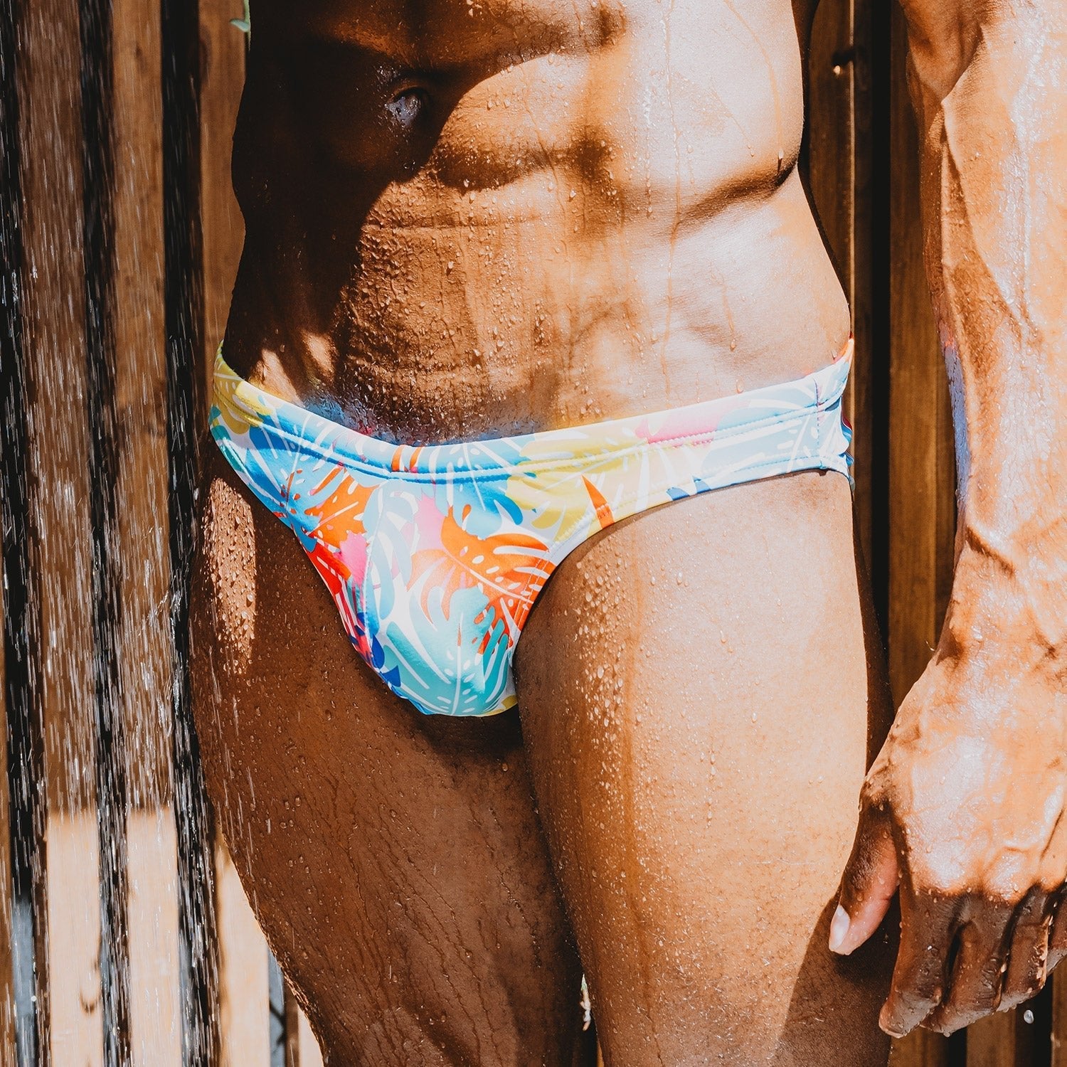 ORVLS Pastel Flowers Skinny Swim Briefs | dmunderwear