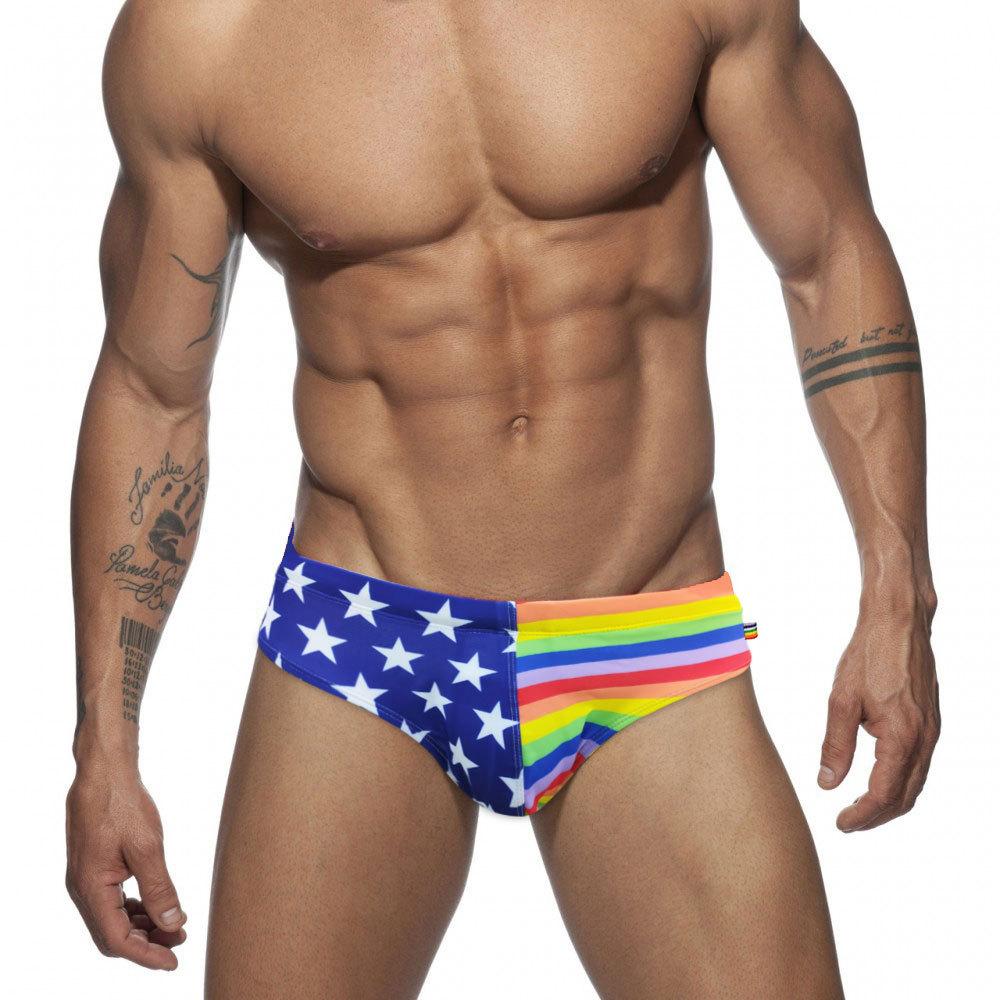 Patriotic Rainbow Swim Briefs | dmunderwear