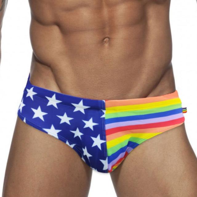 Patriotic Rainbow Swim Briefs | dmunderwear variant image