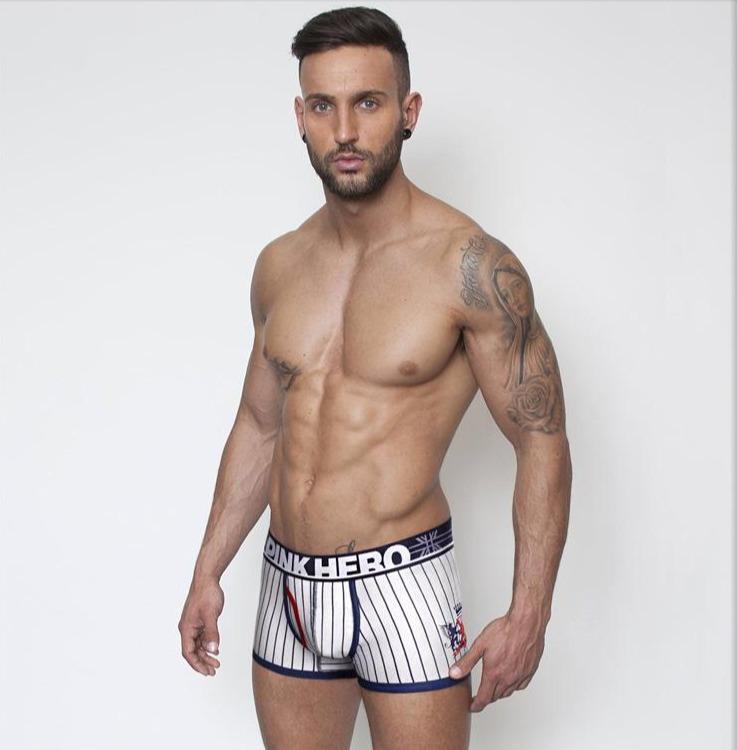 Pink Heroes Striped Boxers | dmunderwear variant image