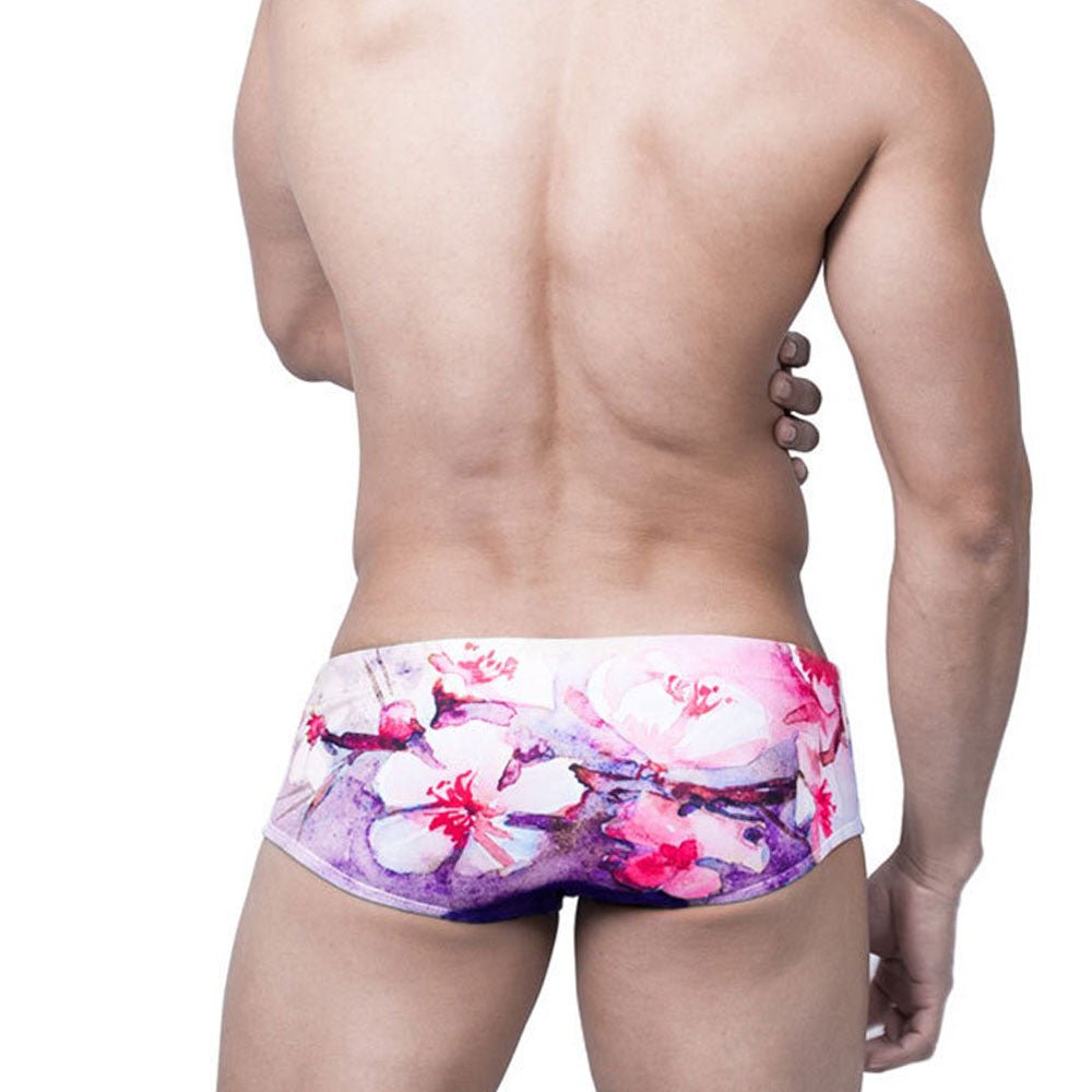 Pink Splatter Swim Briefs | dmunderwear detail image 3