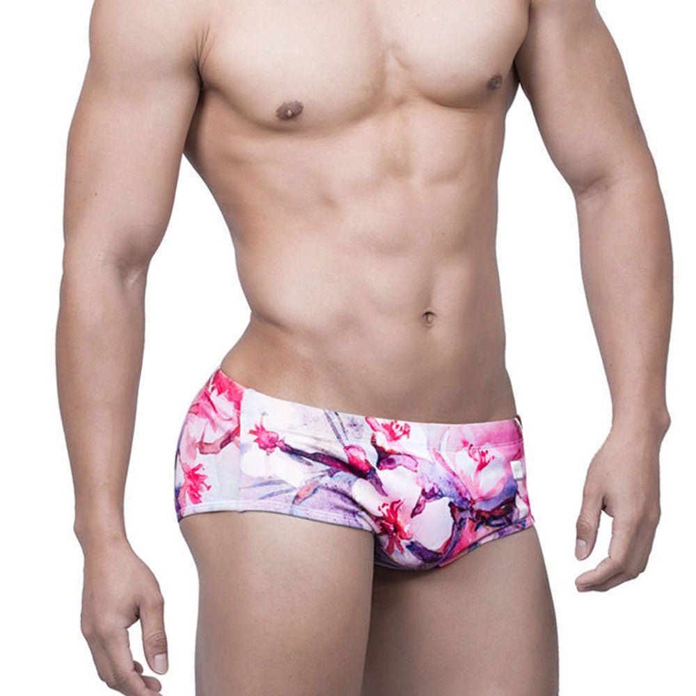 Pink Splatter Swim Briefs | dmunderwear detail image 4