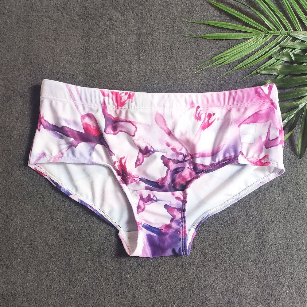 Pink Splatter Swim Briefs | dmunderwear detail image 6