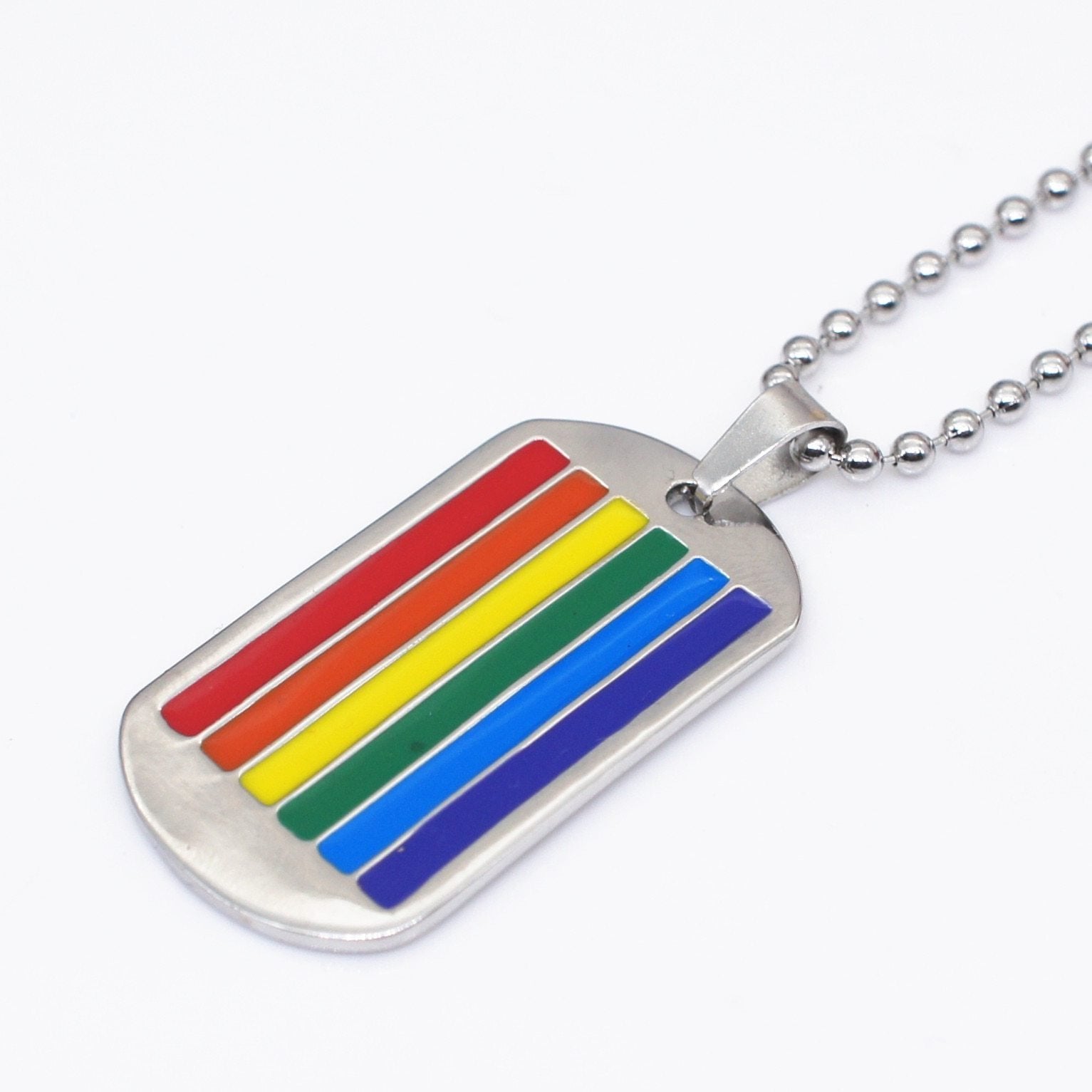 Pride Flag Dog Tags Necklace | dmunderwear