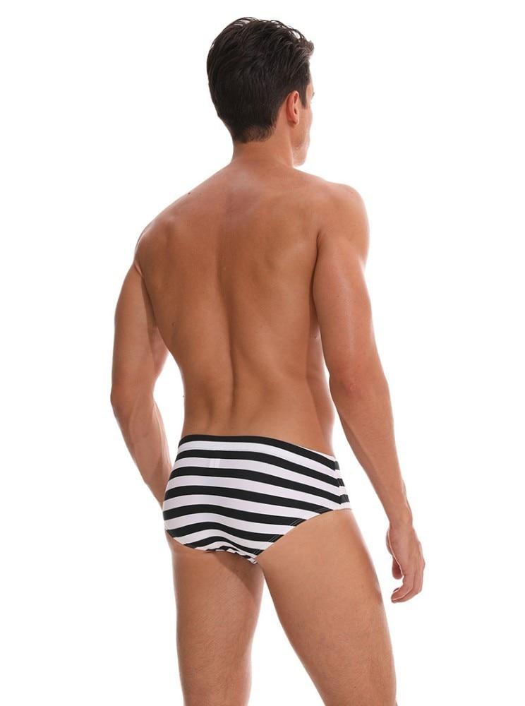 Prison Striped Swim Briefs | dmunderwear detail image 3
