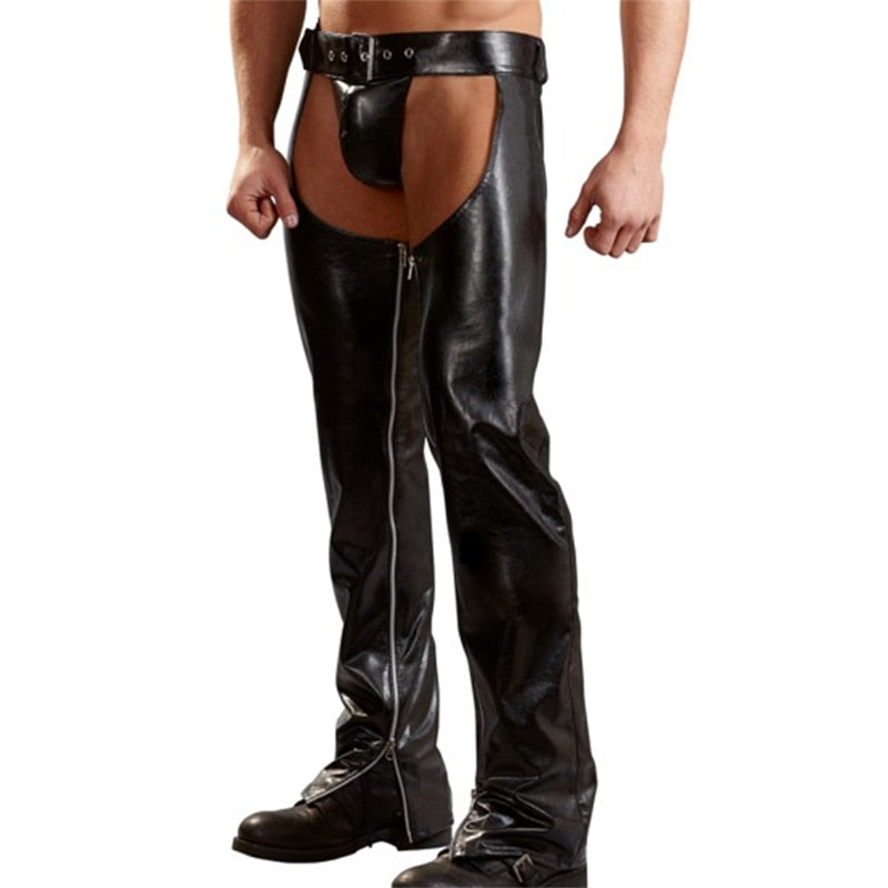 PU Leather Assless Chaps For Men | dmunderwear