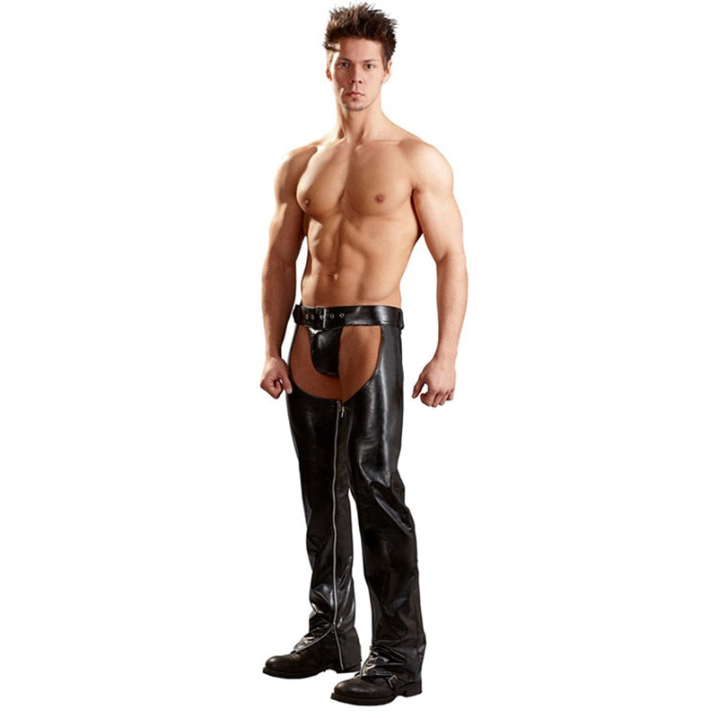 PU Leather Assless Chaps For Men | dmunderwear detail image 2