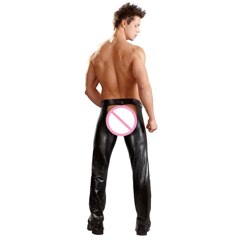 PU Leather Assless Chaps For Men | dmunderwear detail image 3