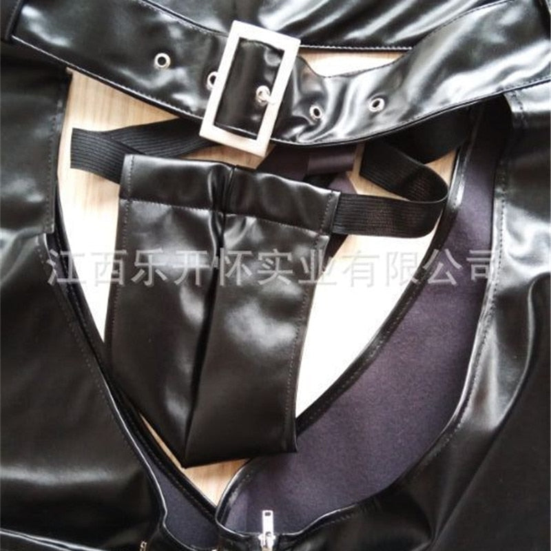 PU Leather Assless Chaps For Men | dmunderwear detail image 5