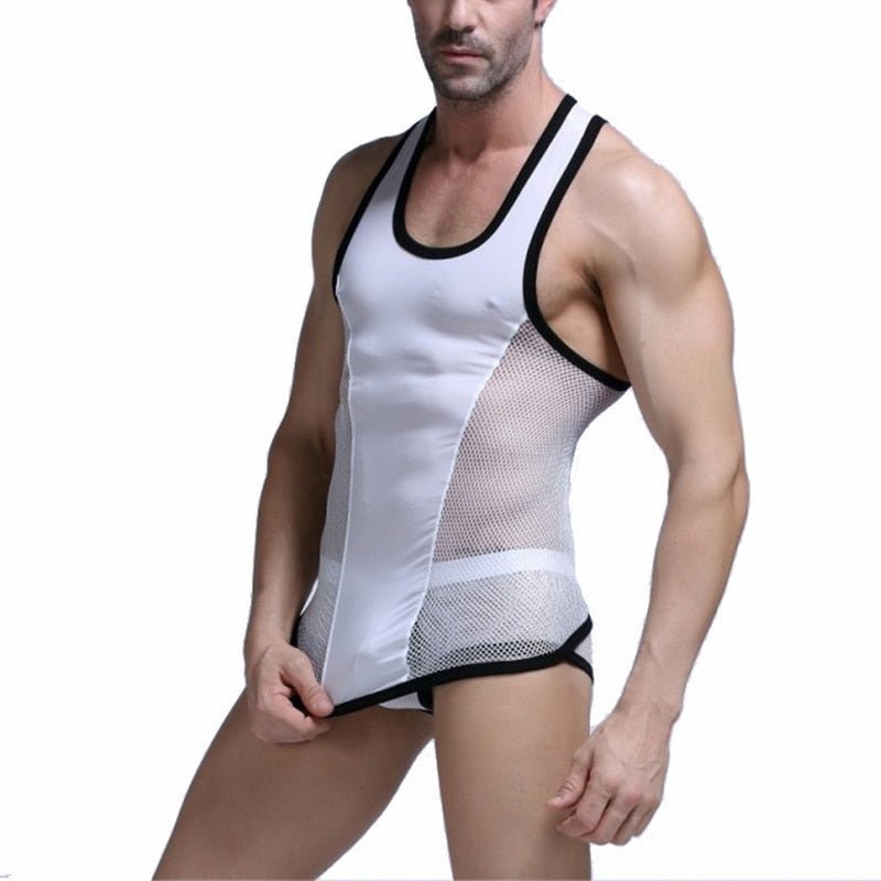 Racing Stripe Mesh Tanktop + Boxer Briefs | dmunderwear detail image 10