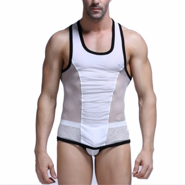 Racing Stripe Mesh Tanktop + Boxer Briefs | dmunderwear detail image 13