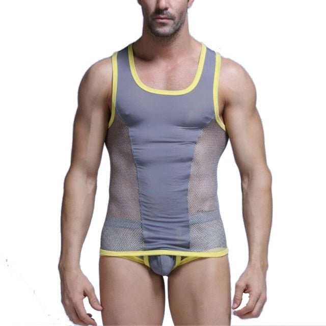 Racing Stripe Mesh Tanktop + Boxer Briefs | dmunderwear detail image 7