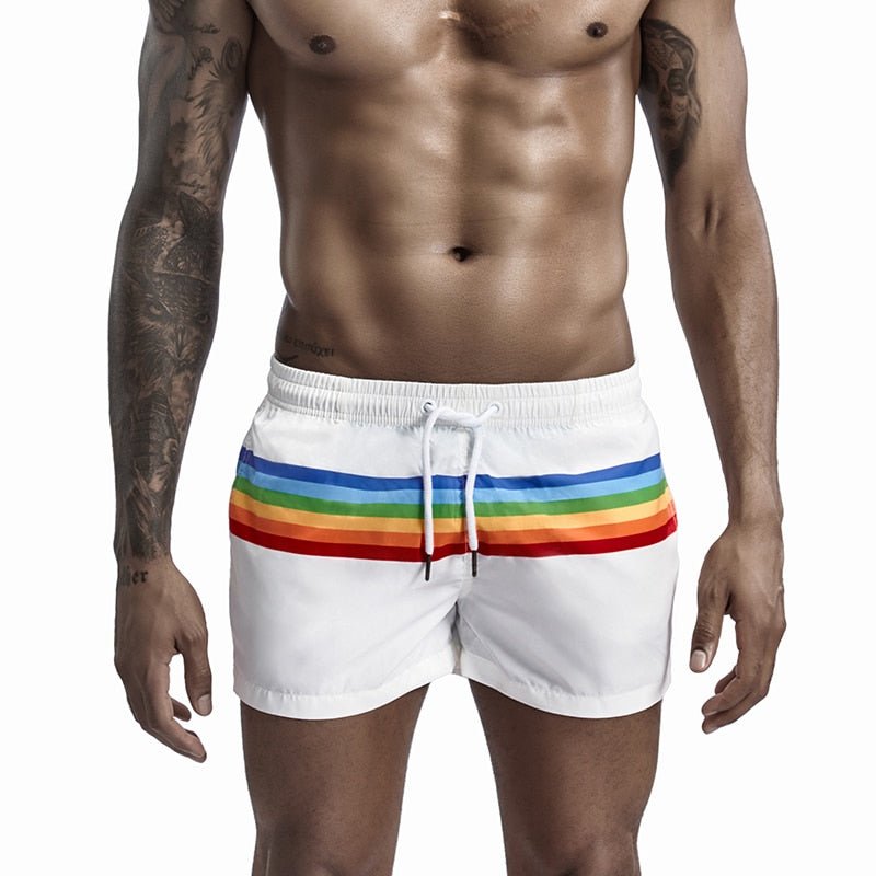 Rainbow Striped Board Shorts | dmunderwear variant image