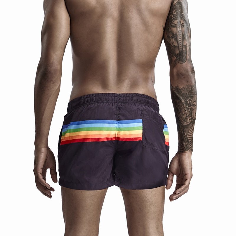 Rainbow Striped Board Shorts | dmunderwear detail image 8