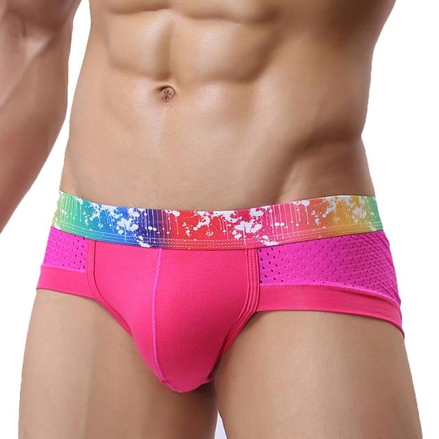 Rainbow Band Mesh Briefs | dmunderwear detail image 11